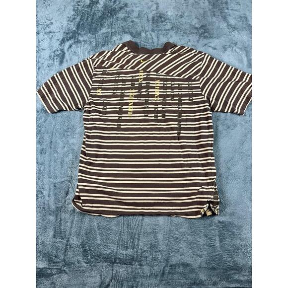 Nike LeBron James LB Polo Shirt Large Brown Striped Lion Crest XXIII Golf - Picture 6 of 12